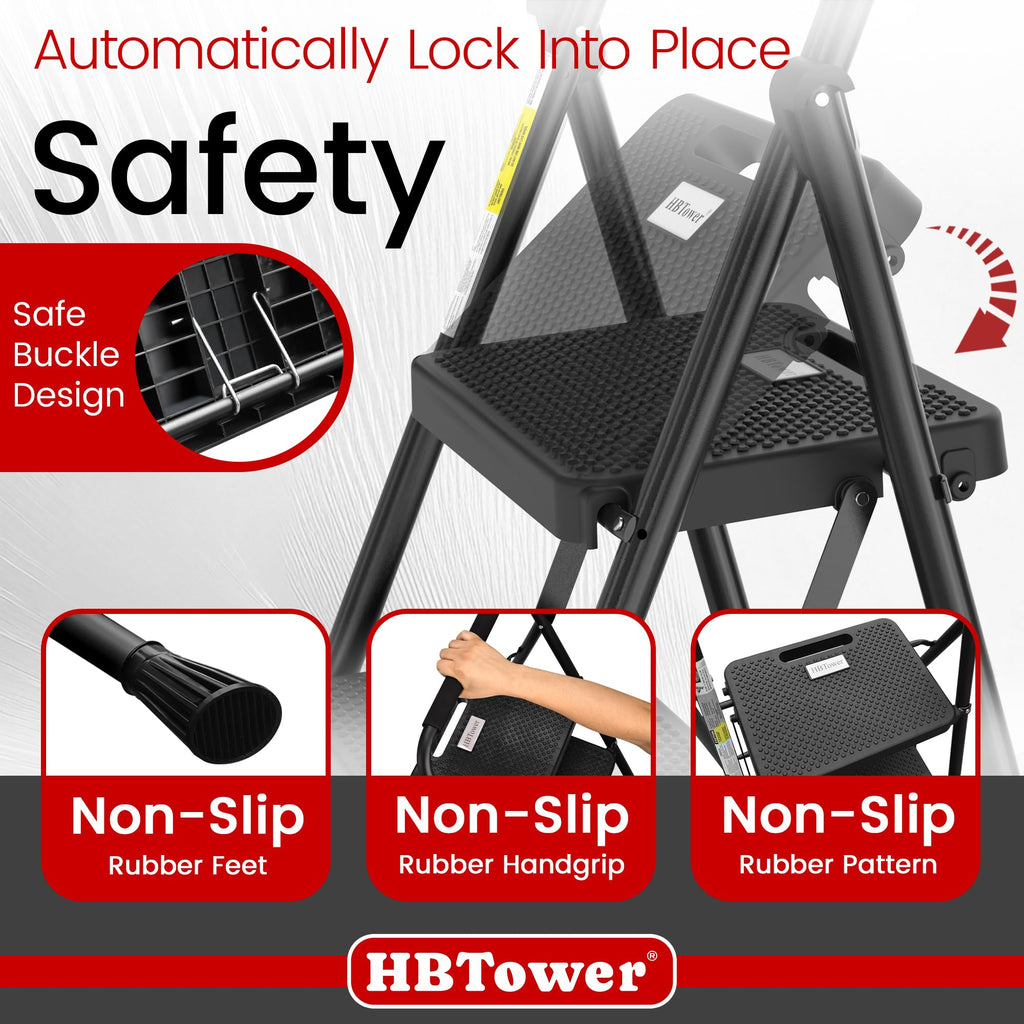 Folding Step Ladder with Anti-Slip Pedal A90757