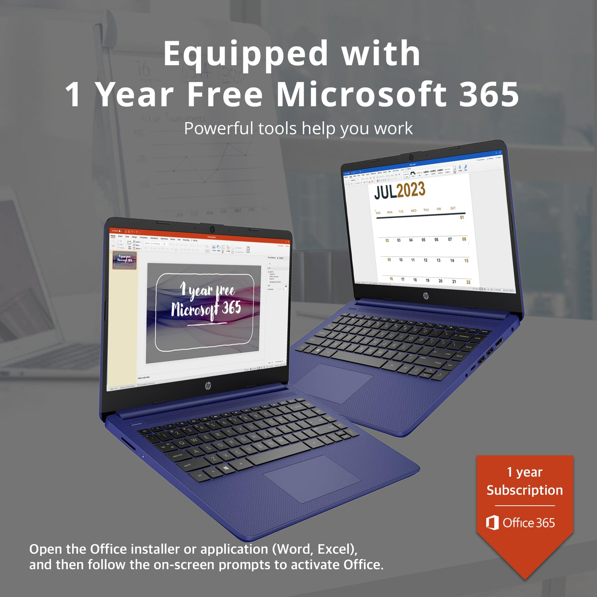 14" HD Laptop Intel Celeron N4120 4GB RAM 224GB Storage Blue L956