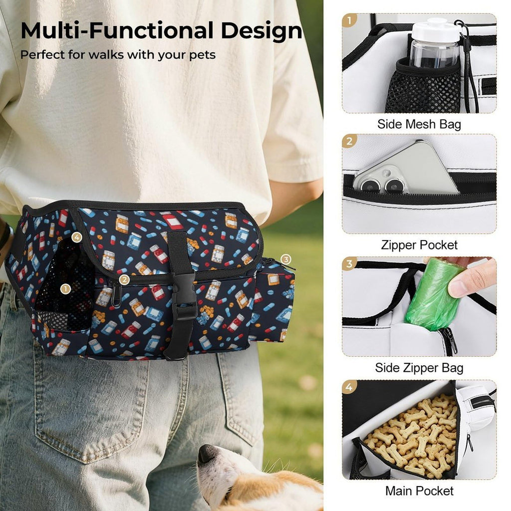White Dog Walking Fanny Pack C41054