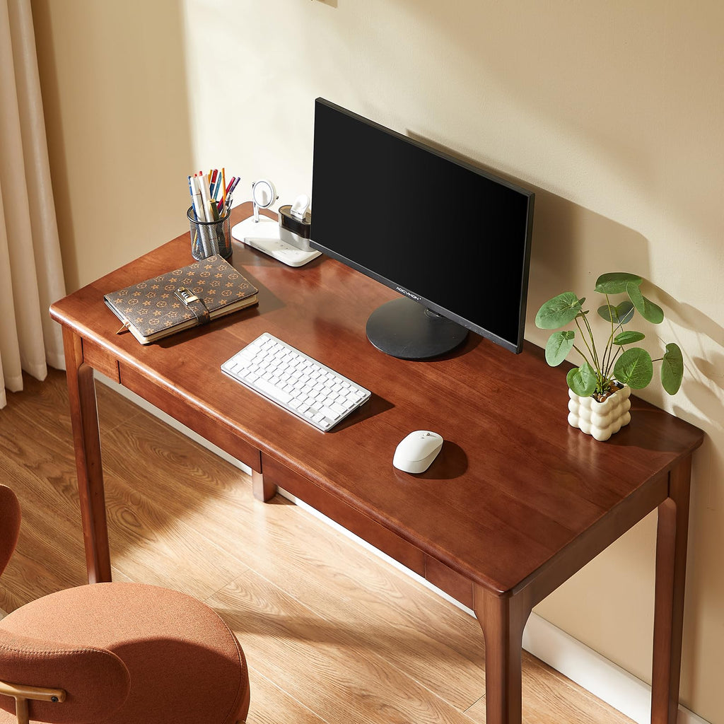 Black Walnut Solid Wood Computer Desk with Drawers L604