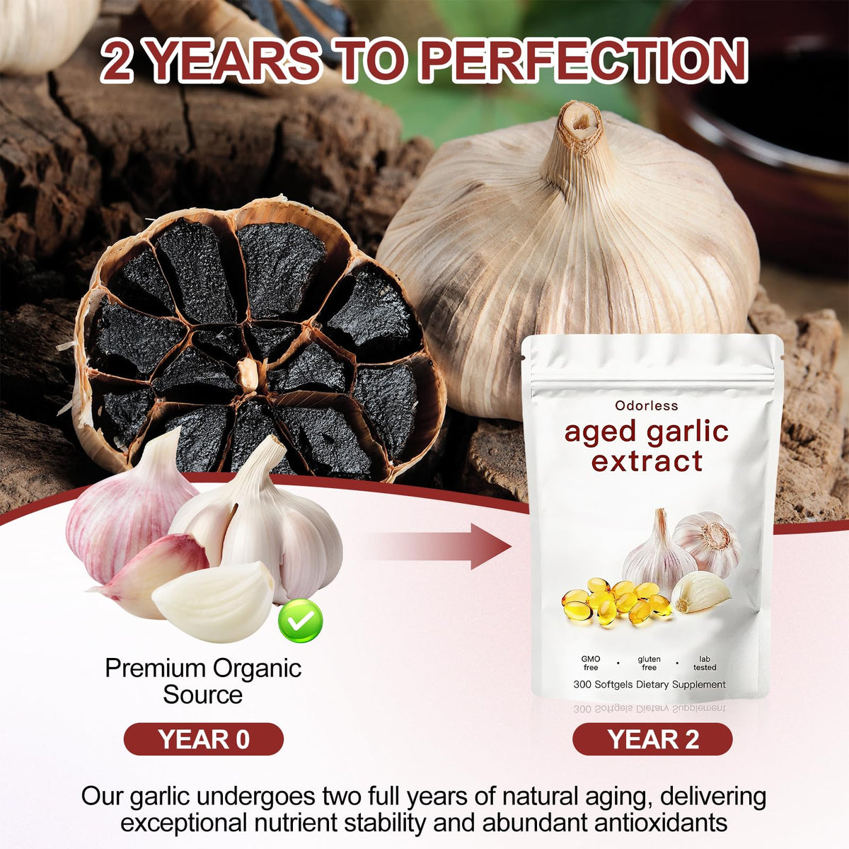 Odorless Garlic Supplement 300 Count Softgels A396