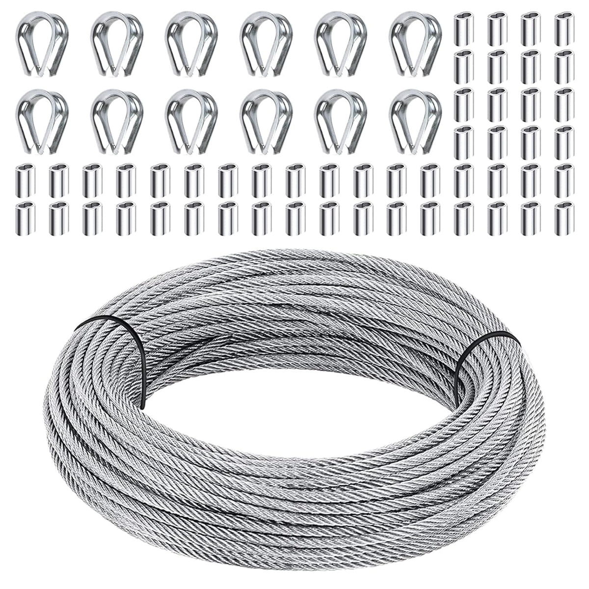 1/8 inch Stainless Steel Wire Rope Kit, 33ft Z25423