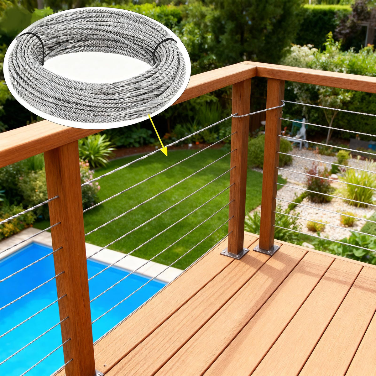 1/8 inch Stainless Steel Wire Rope Kit, 33ft Z25423