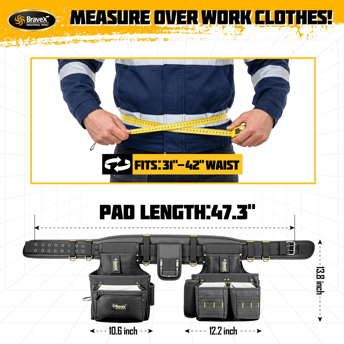 Tool Belt Suspenders 20 Bags 1200D Ballistic Nylon Q24456