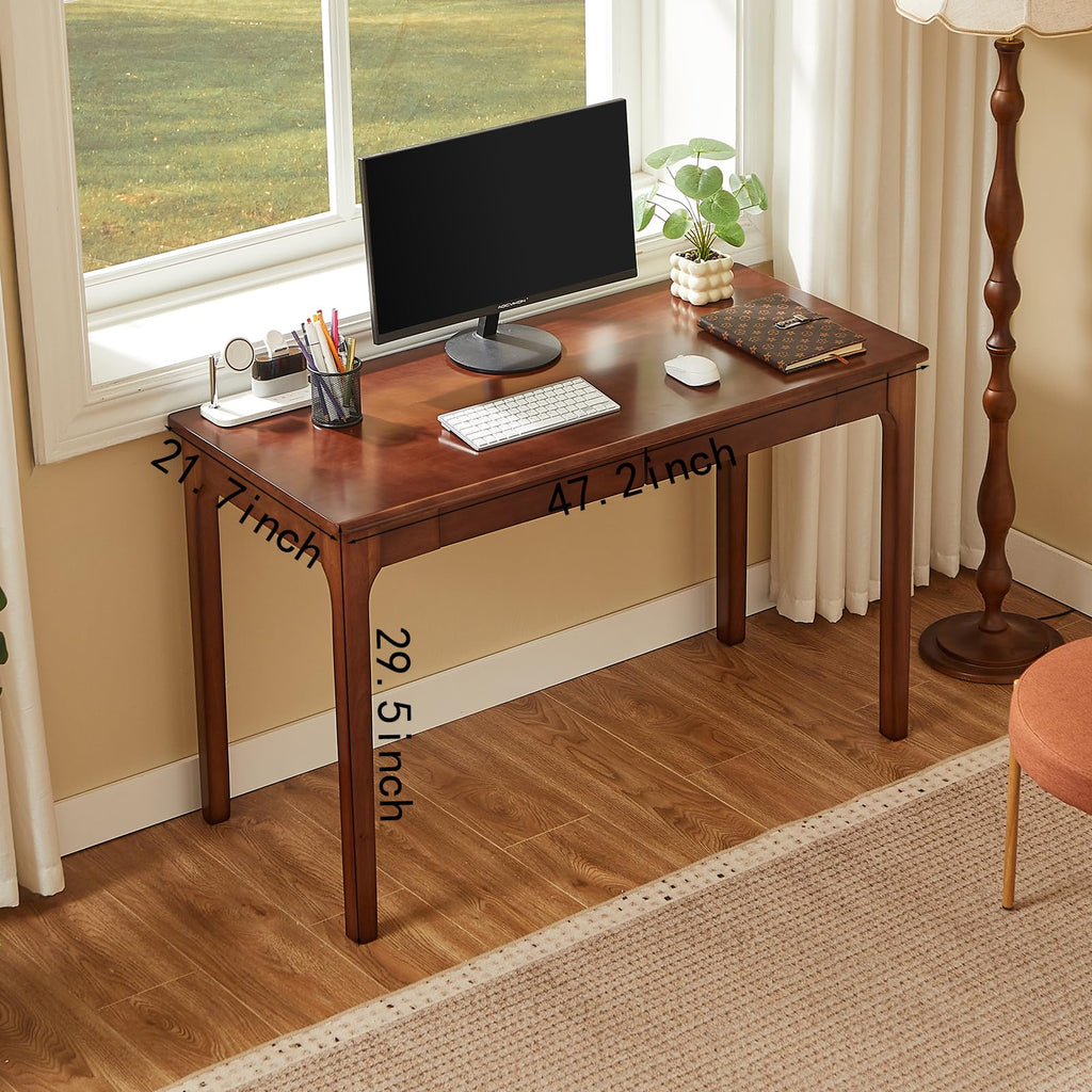 Black Walnut Solid Wood Computer Desk with Drawers L604