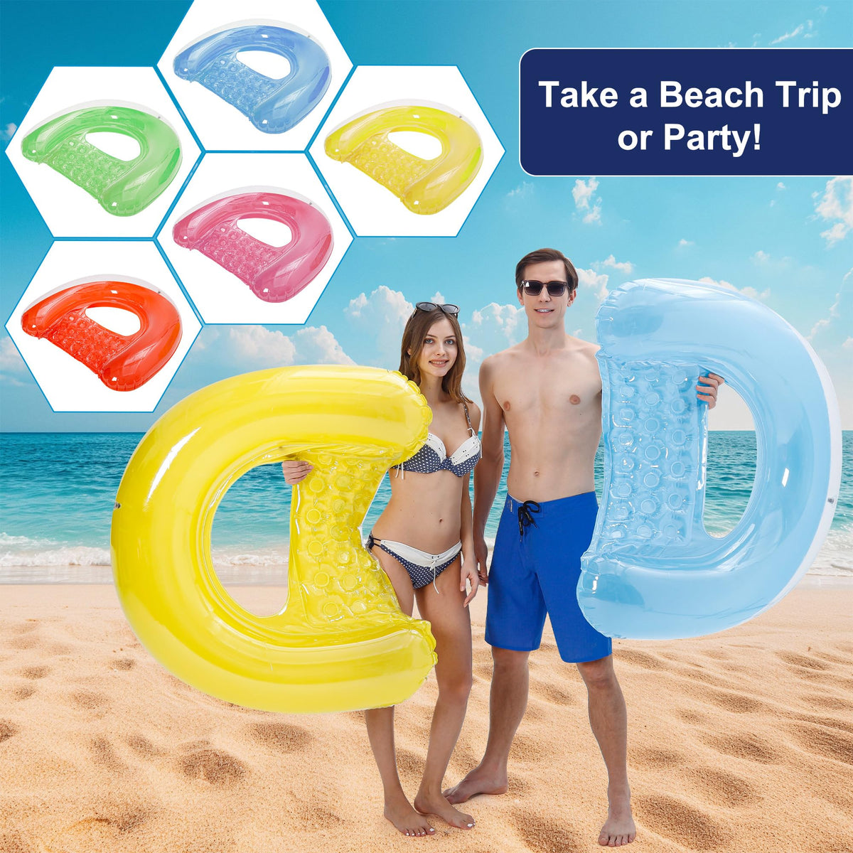4 Pack Inflatable Pool Chair Float Z262670