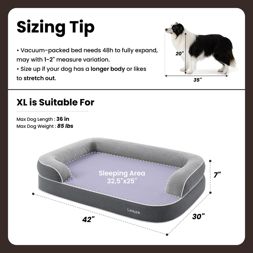Black 42" Orthopedic Dog Beds Y27114