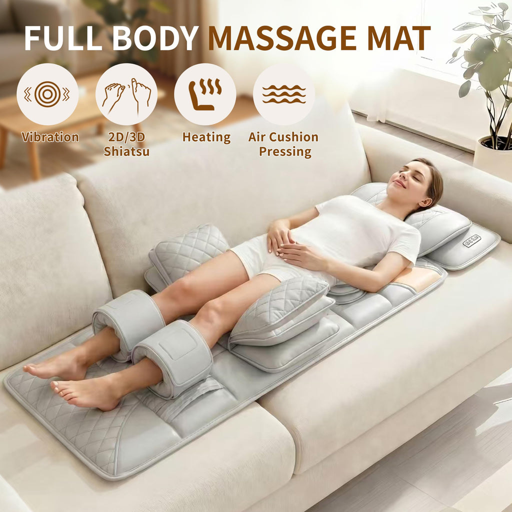 Heated Full Body Massage Mat with Movable Shiatsu Neck Massager T835190