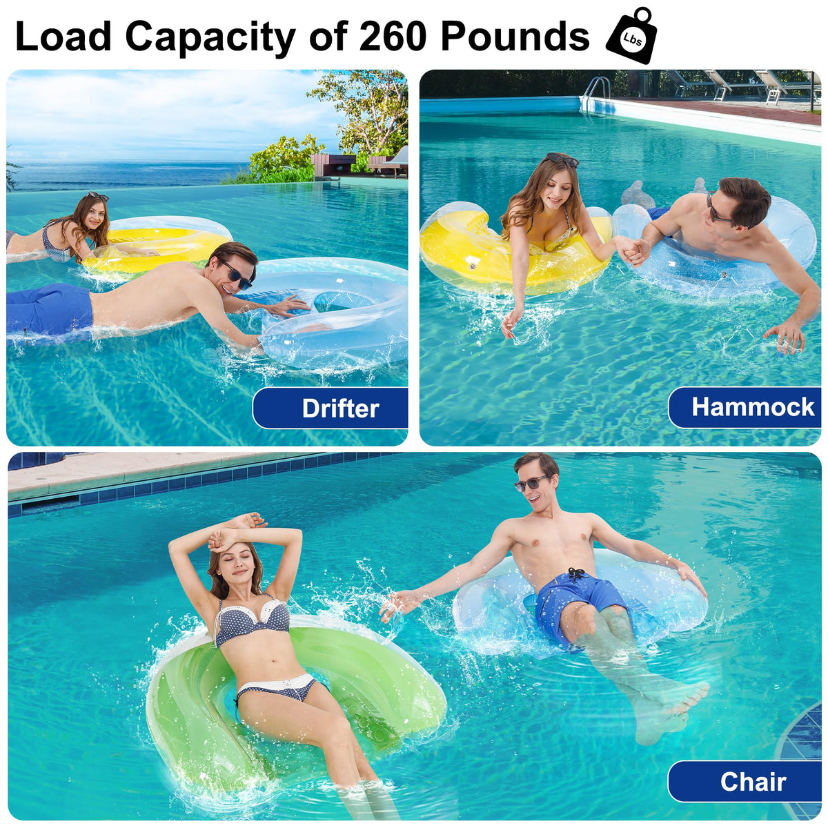 4 Pack Inflatable Pool Chair Float Z262670