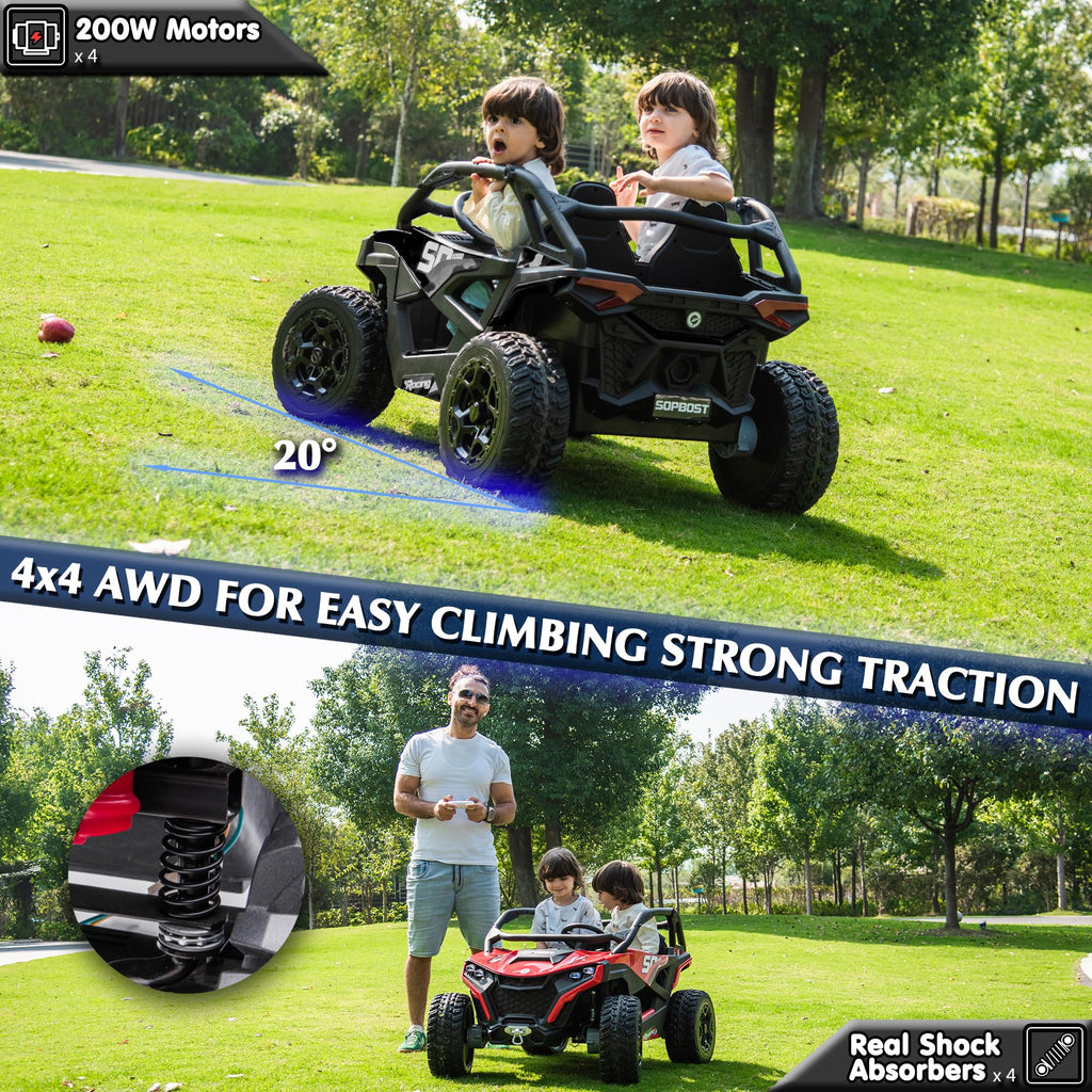 Black 2-Seater 4WD Ride On Car Z22582