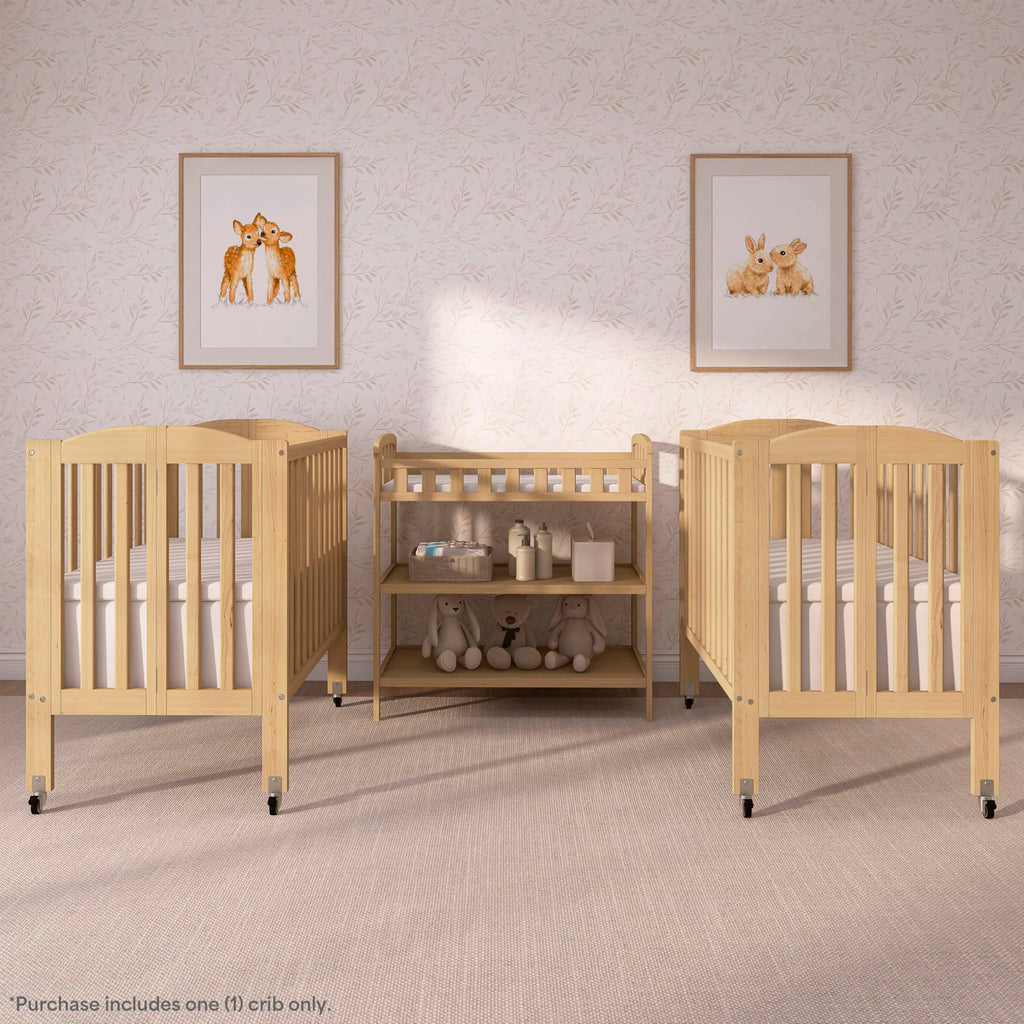 2-in-1 Portable Mini Crib with Mattress C595