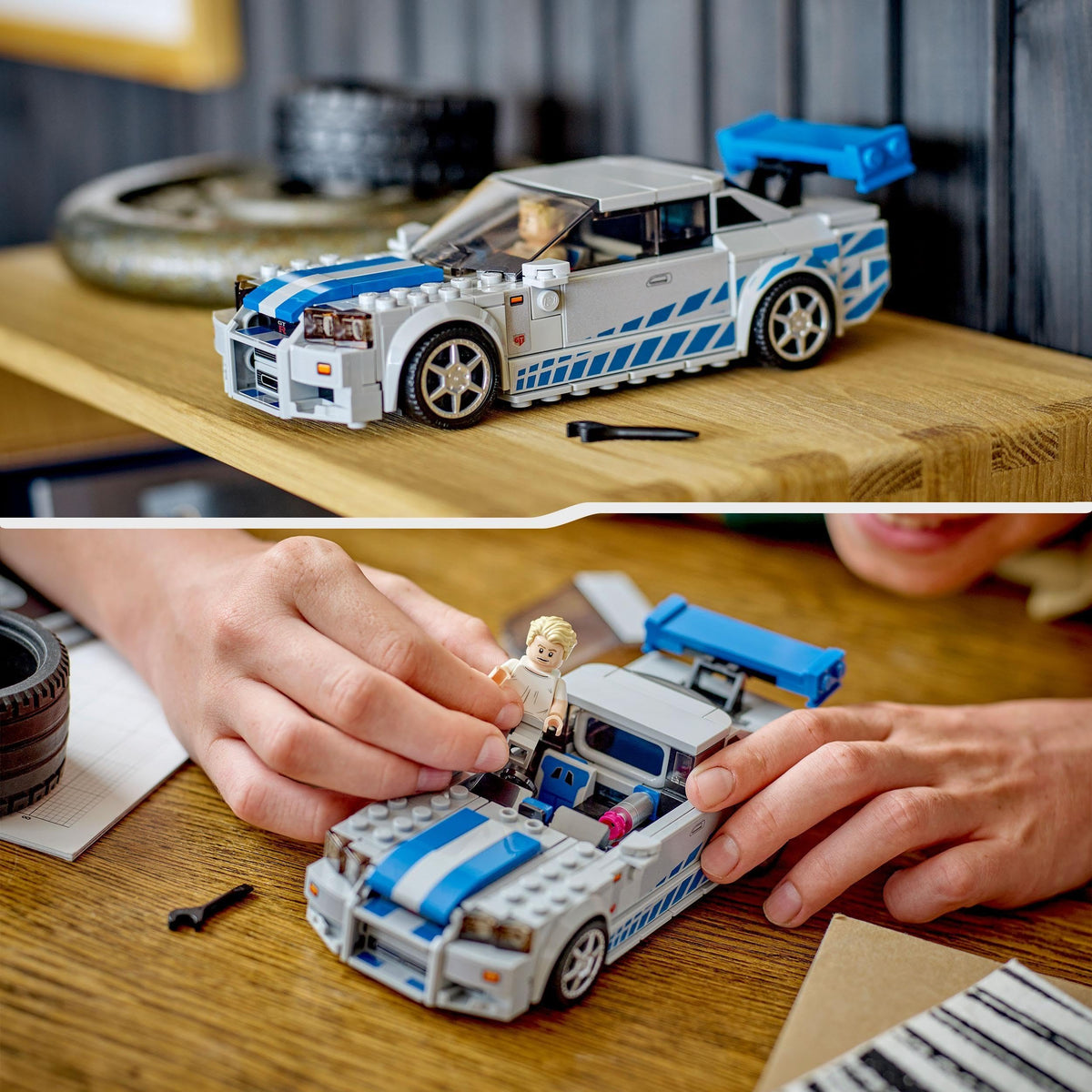 Nissan Skyline GT-R R34 Race Car Toy Building Kit E14126