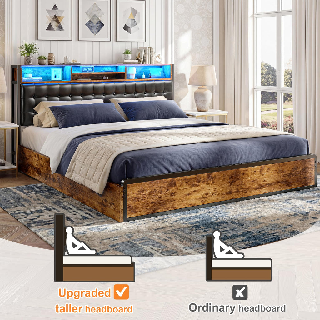 King Bed Frame with 4 Drawers R724084